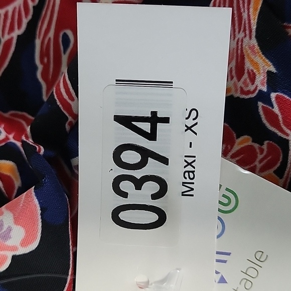 LulaRoe Blue,Red,Orange Floral Maxi Skirt Maxmalisim Style Size XS NWT - Picture 9 of 11